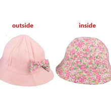 Load image into Gallery viewer, Modern Baby Girls Sun Hat Cotton Baby Hat Kids Child Cap Bowknot Flower Print Bucket Hat Double Sided
