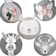 Load image into Gallery viewer, Play Mat Cartoon Animal Baby Mats Newborn Infant Crawling Cotton Round Floor Carpet Rugs Mat for Kids Room Nursery Decor
