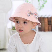 Load image into Gallery viewer, Modern Baby Girls Sun Hat Cotton Baby Hat Kids Child Cap Bowknot Flower Print Bucket Hat Double Sided
