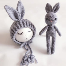 Load image into Gallery viewer, Modern Baby Cap Deer Design Handmade Crochet Deer Costume Set Knitted Hats And Toy For Girls and Boys Kids
