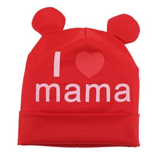 Load image into Gallery viewer, Modern Baby Hat Cute Ear Cotton Girls Cap Scarf Infant Hats Finger love Kids Boys Knitted Cap Winter hat I love mama/pap  Cap
