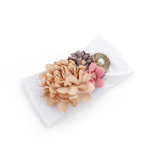 Load image into Gallery viewer, Luxury Handamde Pearl Baby Kids Fashion Headbands Nylon Flower Girl Hairband Pearl Turban Soft Bow
