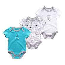 Load image into Gallery viewer, Modern 3PCS Baby Girl And Boy Newborn Boy Short Sleeve Baby Romper Jumpsuit Set For Boys and Girls
