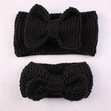 Load image into Gallery viewer, Handamde Mom and  Daughter Elasticity Headband Solid Knitted Bowknot Hairband Hair Accessories For Mom and  Baby
