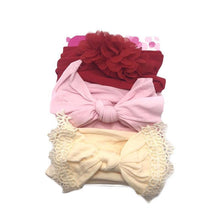 Load image into Gallery viewer, Modern 3PCS Set Floral Bows Baby Headband Dot Bowknot Cotton Hair Band Girls Hair Accessories For Girls
