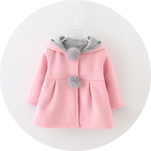 Load image into Gallery viewer, Baby Girls Coat Winter Spring Baby Girls Princess Coat Jacket Rabbit Ear Hoodie Casual Outerwear For Girl Infants Clothing Jacket Luxury Style
