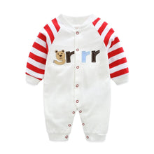 Load image into Gallery viewer, Modern Printed Jumpsuits Gentleman Autumn Long Sleeves Rompers Cotton Baby Clothes for Boys and Girls Outfits Style
