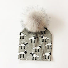 Load image into Gallery viewer, Luxury Modern Unique Toddler Boys and Girls Cartoon Printing Cotton Pompom Cap For Baby Beanie Hat With Pompon For Kids
