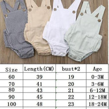 Load image into Gallery viewer, Newborn Infant Baby Boy/Girl Bodysuit Summer Button Jumpsuit Striped Casual Sleeveless Backless Solid Outfits Clothes for Girls
