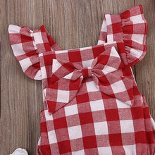 Load image into Gallery viewer, Modern New Newborn Kids Baby Girls Plaid Ruflles Romper Jumpsuit Clothes Outfit Set For Girls
