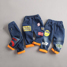 Load image into Gallery viewer, Winter Warm Baby Girls Pants Cotton Denim Digital , Outfit for Infant Clothing Newborn Toddle Boys Trousers
