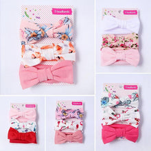 Load image into Gallery viewer, Summer Cute Floral Bows Baby Girl Headbands Elastic Bowknot Newborn Hair Band Turban Set Hair Accessories Bow Set For Kids

