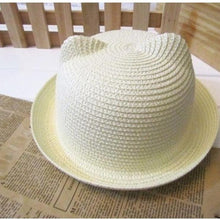 Load image into Gallery viewer, Elegant Summer Baby Hat Cap Children Breathable Straw Hat Kids For Boys and Girls Hats With cat ears
