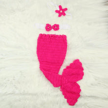 Load image into Gallery viewer, Baby Hat Mermaid Newborn Photography Props Girls Crochet Knitted Cap Hand-woven In Modern New Princess Design
