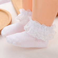 Load image into Gallery viewer, New Baby Socks Cute Lace Flower Bows Newborn Baby Girl Socks Cotton Princess Girls Socks
