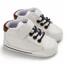 Load image into Gallery viewer, Newborn PU Leather Shoes Winter Fashion Baby Soft Sole Canvas Sneakers 0-12 Months Baby Boy And Girl
