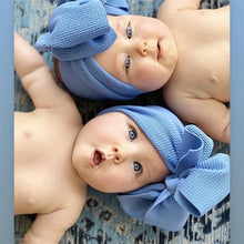 Load image into Gallery viewer, Modern retro Vintage Baby and Mom Textured Headwrap Pre-tied Turban Headband Bow Super Soft and Stretchy Hair Bows Kids Accessories for Girls and Moms
