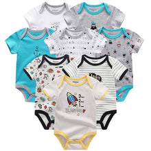 Load image into Gallery viewer, 8PCS Set Modern Baby Rompers Cotton Overalls Newborn Clothes Jumpsuit Sumemr Baby set for Boys and Girls Kids
