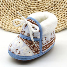 Load image into Gallery viewer, Newborns Baby Boy Soft Soled Footwear Walking Shoes Winter Warm Print First Walkers Baby Girl Cotton Shoes
