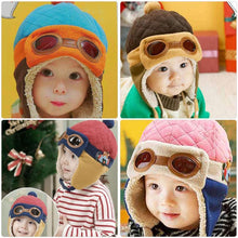 Load image into Gallery viewer, Modern Pilot Winter Warm Baby Hats Infant Toddlers Boys Girls Pilot Caps Ear flap Hat For Boys
