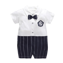 Load image into Gallery viewer, Modern Luxury New Born Baby Summer Gentleman Rompers for Baby Boys Cotton Jumpsuit 0-12M
