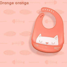 Load image into Gallery viewer, Bibs Waterproof Silicone Feeding Baby Saliva Towel Newborn Cartoon Aprons Baby Bibs Adjustable
