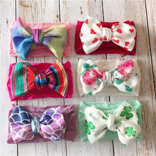 Load image into Gallery viewer, Infant Nylon Print Fabric Headband Baby Girl Headbands for Girls  Bows Baby Turban Headwrap Newborn Hairband For Girls
