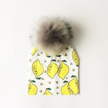 Load image into Gallery viewer, Luxury Modern Unique Toddler Boys and Girls Cartoon Printing Cotton Pompom Cap For Baby Beanie Hat With Pompon For Kids
