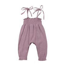 Load image into Gallery viewer, Baby Summer Clothes Sleeveless Strap Pants Solid Overalls Cotton Outfits Jumpsuits/ Romper for Girls
