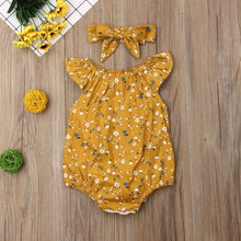 Load image into Gallery viewer, Newborn Infant Baby Girl Clothes Sleeveless Floral Bodysuit Headband 2PCS Jumpsuit Playsuit Outfit Dress For Girls
