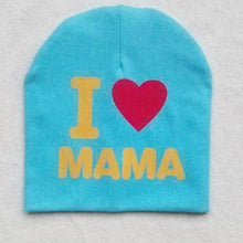 Load image into Gallery viewer, Modern Popular Baby Knitted Warm Cotton Beanie Hat cap For Toddler Baby Kids Cap for Girls &amp;  Boys I love Mama Prints Baby Hat Design
