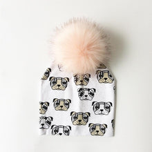Load image into Gallery viewer, Luxury Modern Unique Toddler Boys and Girls Cartoon Printing Cotton Pompom Cap For Baby Beanie Hat With Pompon For Kids
