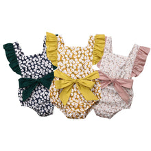 Load image into Gallery viewer, Luxury Modern Toddler Baby Girls Ruffles Romper Infant Newborn Baby Bow Jumpsuit Summer Flower Baby Girls Clothes Baby Costumes
