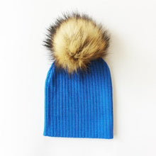Load image into Gallery viewer, Trend New Winter Children Boy Girl Crochet Artificial Pompom Hat Knitted Toddler Kids Caps With Pompon Baby Beanie For Girls and Boys
