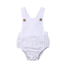 Load image into Gallery viewer, Newborn Infant Baby Boy/Girl Bodysuit Summer Button Jumpsuit Striped Casual Sleeveless Backless Solid Outfits Clothes for Girls
