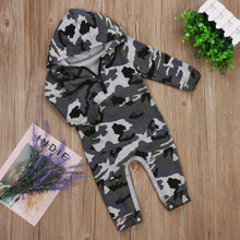 Load image into Gallery viewer, Infant Baby Boy Hooded Camouflage Military Design Romper Warm Spring Autumn Jumpsuit For Baby Kids
