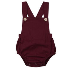 Load image into Gallery viewer, Newborn Infant Baby Boy/Girl Bodysuit Summer Button Jumpsuit Striped Casual Sleeveless Backless Solid Outfits Clothes for Girls
