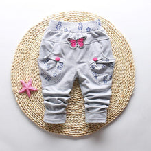 Load image into Gallery viewer, New Spring 100% cotton High-quality Cute Butterfly Embroidery Pattern Baby Girls Pants For 0-3 year Baby Girl
