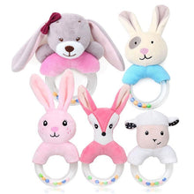 Load image into Gallery viewer, Modern Luxury Baby Rattle Toys Rabbit Plush Baby Cartoon Bed Toys for Newborn Educational Toy Rabbit Bear Hand Bells For Kids and Baby

