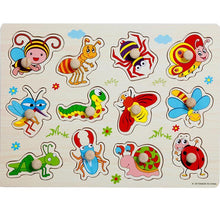 Load image into Gallery viewer, Kid Early Educational Table With Shapes of Vegetables and Animals Baby Hand Grasp Wooden Puzzle Toy Alphabet And Digit Learning Education Child Wood Toy
