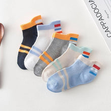 Load image into Gallery viewer, 5 Pairs Kids Socks  Striped Sock for Children Fashion Sports Elastic Socks Spring Autumn Summer Breathable Soft Socks For Kids
