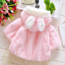 Load image into Gallery viewer, Baby Girls Coat Winter Spring Baby Girls Princess Coat Jacket Rabbit Ear Hoodie Casual Outerwear For Girl Infants Clothing Jacket Luxury Style
