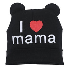 Load image into Gallery viewer, Modern Baby Hat Cute Ear Cotton Girls Cap Scarf Infant Hats Finger love Kids Boys Knitted Cap Winter hat I love mama/pap  Cap
