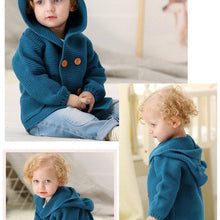 Load image into Gallery viewer, Knitting Cardigan Warm Long Sleeve Hooded Sweaters for Newborn Infant
