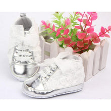 Load image into Gallery viewer, Baby Girl PU Leather Shoes Non-slip Lace Floral Embroidered Soft Shoes Toddler Kids Shoes
