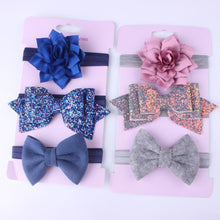 Load image into Gallery viewer, Baby Girls Headband Set Bow Knot Head Bandage Kids Toddlers Headwear Flower Hair Band Infant Clothing Accessories
