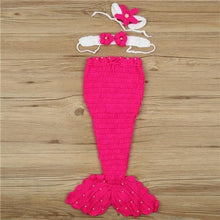 Load image into Gallery viewer, Baby Hat Mermaid Newborn Photography Props Girls Crochet Knitted Cap Hand-woven In Modern New Princess Design
