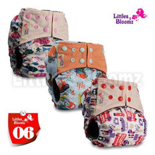 Load image into Gallery viewer, Modern Luxury Printed Washable Real Cloth Pocket Nappy,3 nappies/diapers Set For Girls and Boys Baby In Elegant Style
