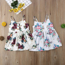 Load image into Gallery viewer, Toddler Baby Girls Flower Dress with Sleeveless V Neck dress for Party  Holiday Beach Day For Girls
