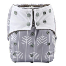 Load image into Gallery viewer, Luxury Charcoal Bamboo Baby Cloth Diaper Nappy Washable Reusable Double Gusset Square Tabs Nappies for Baby and Kids
